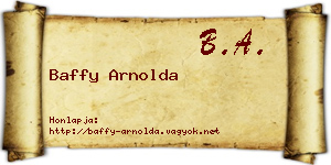Baffy Arnolda névjegykártya